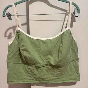Aerie Superchill Cotton Corset Bra Top - Ticket Green